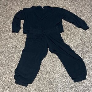 Cropped top and jogger bottoms waffle pajama lounge set.